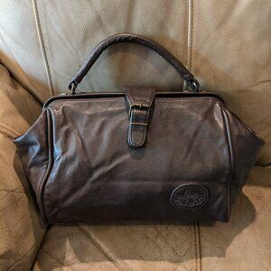Faux Leather Doctor’s Bag Gladstone-Style Overnight Travel bag Dark Brown